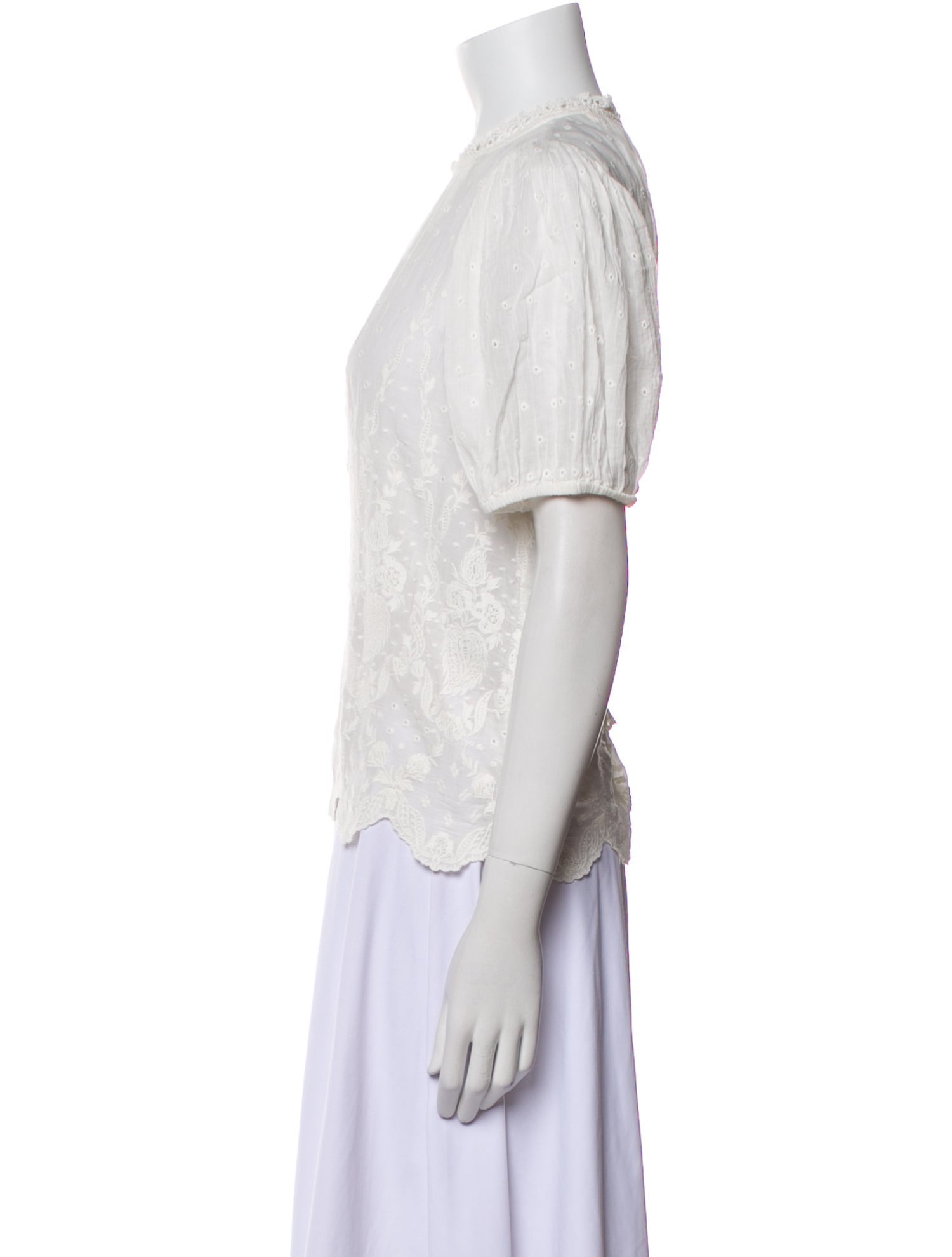 Ulla Johnson Crew Neck Short Sleeve Blouse